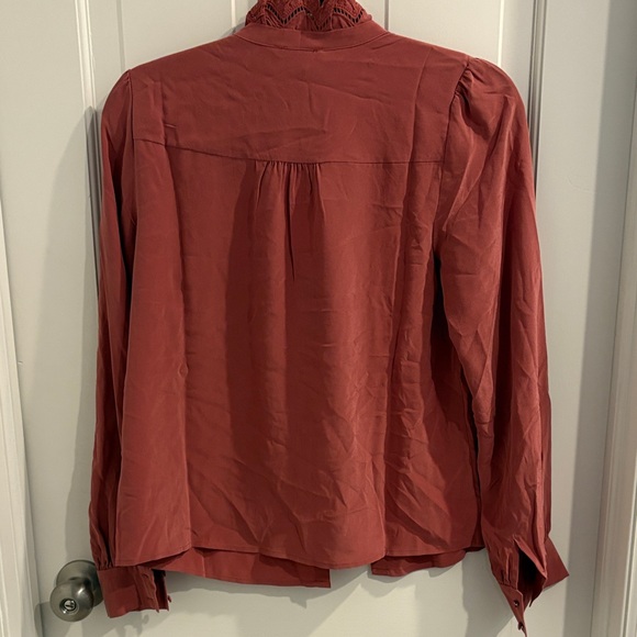 Sezane Rose Chloe Ruffled Silk Blouse - Picture 6 of 8